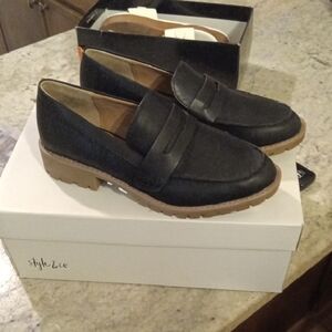 Style & Co. Black Loafers with Brown Soles